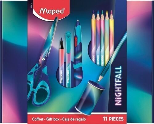 Coffret cadeau NIGHTFALL TEENS, - Gomme, taille crayons…