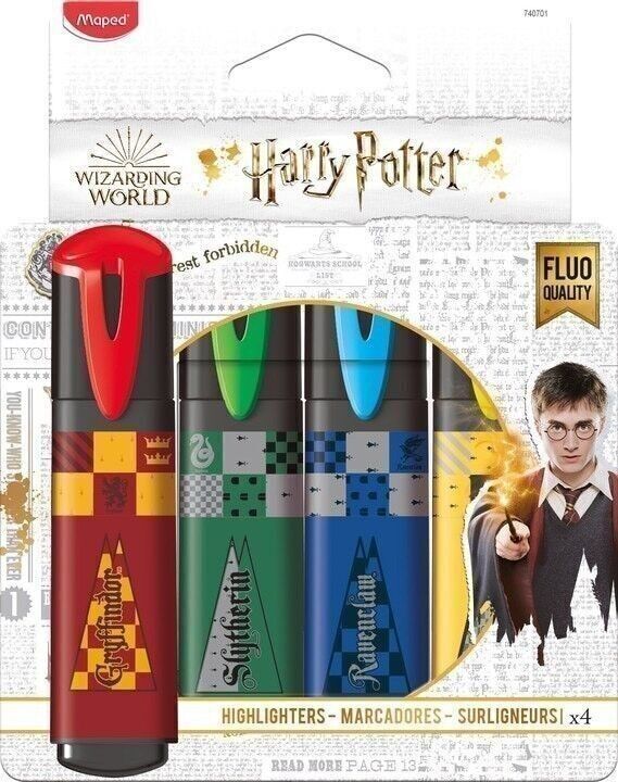 Maped - 4 Harry Potter highlighters - Green, red, yellow and blue
