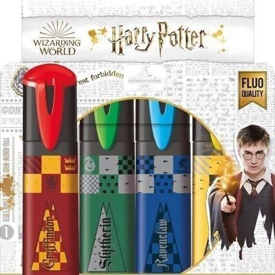 Maped - 4 resaltadores de Harry Potter - Verde, rojo, amarillo y azul