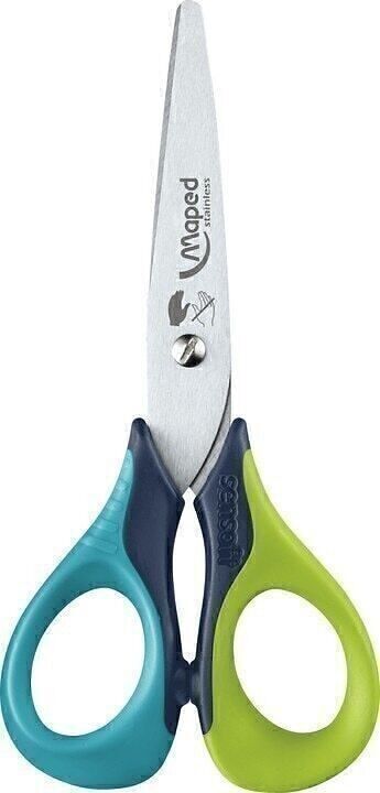 SENSOFT-Schere LINKSHÄNDER 13CM in Blisterpackung, einfarbig GRÜN - Art. E-Commerce
