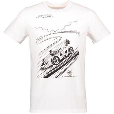 Tee-Shirt manches courtes coton "GRANDES HEURES AUTOMOBILES" - Blanc