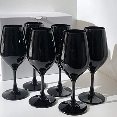 6 BLACK GLASSES