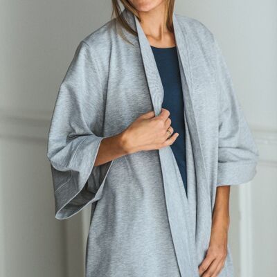 DRESSING GOWN gray melange