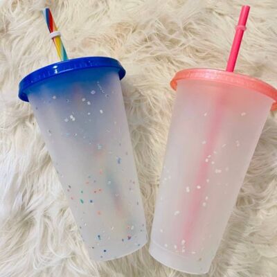 Confetti Colour Changing Tumbler -choice of Lid & straws