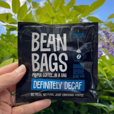 Definitely Decaffeinated Individually Enveloped Coffee Bean Bags - Case of 50 Envelopes