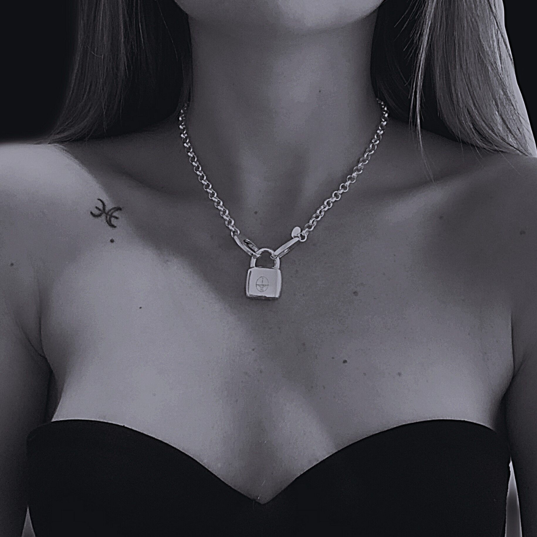 Set di lucchetti in argento 925 Henriette Pebble - Spazzolato - Con incisione