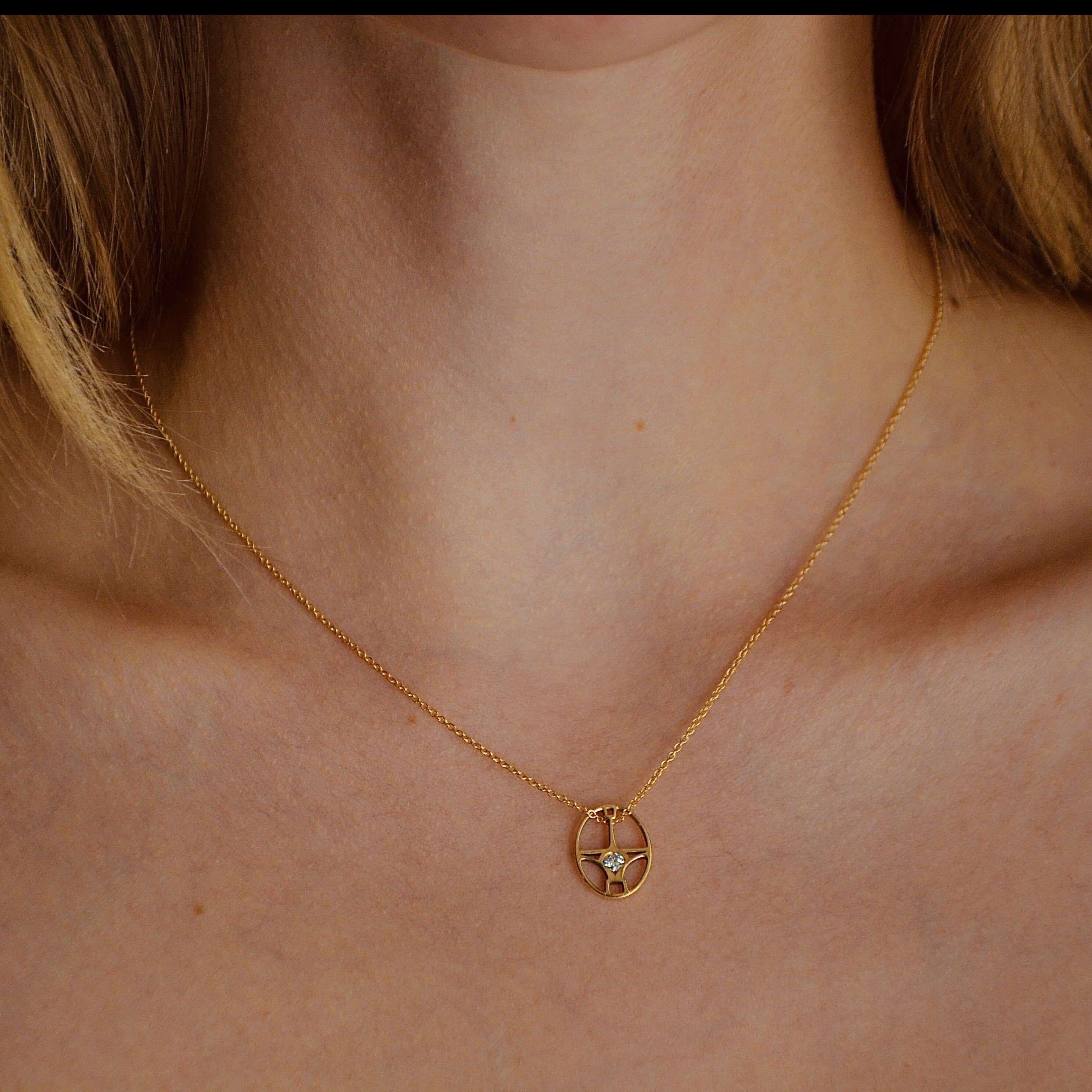 COLLANA PENDENTE ART-PONT D'AMOUR GIOIELLI ORO 18 CARATI e DIAMANTI - ORO giallo