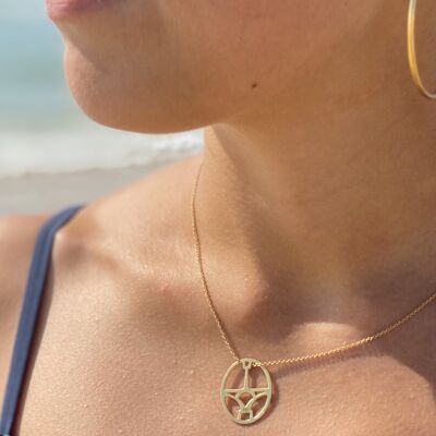 COLLAR COLGANTE ART-PONT D'AMOUR 2,5 cm - Baño de oro amarillo de 18 kilates en plata 925