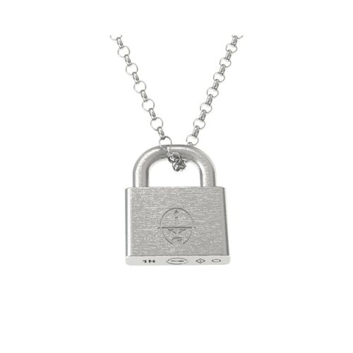 Collier Cadenas Argent Pavé Brossé