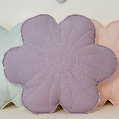 Coussin fleur de lin "Lavande"