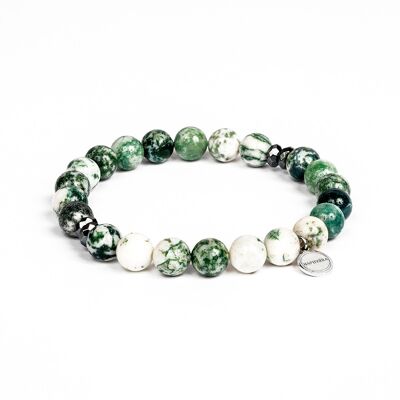 Bracelet en Agate verte 8 millimètres