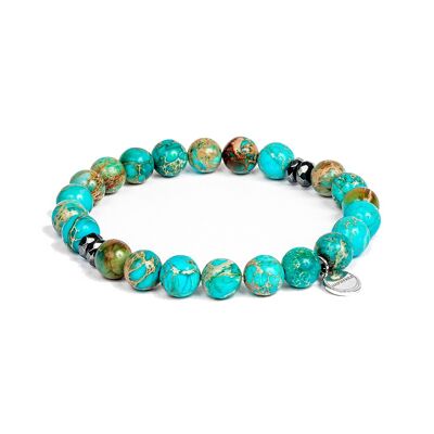 Bracelet en Jaspe turquoise 8 millimètres