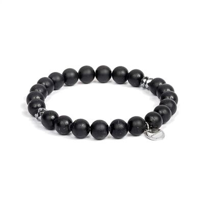 Bracelet en Obsidienne noire mat 8 millimètres