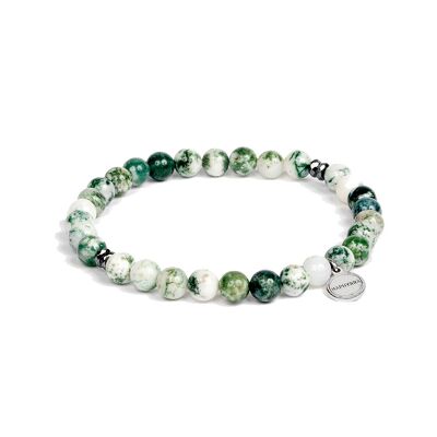 Bracelet en Agate verte 6 millimètres