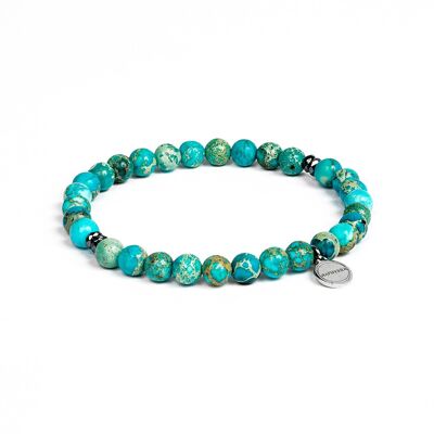 Bracelet en Jaspe turquoise 6 millimètres