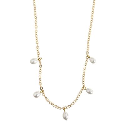Timi of Sweden | Large White Pearl Necklace - Gold | Exclusive Scandinavian design that is the perfect gift for every women