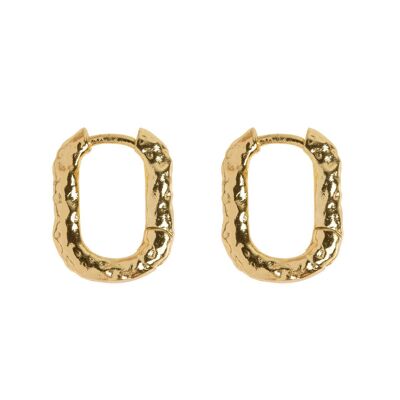 Timi of Sweden | Small Hammered Square Hoop Earrings - Gold | Exclusive Scandinavian design that is the perfect gift for every women
