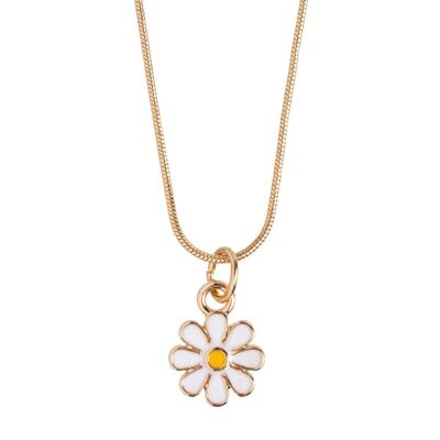 Timi of Sweden | Enamel Daisy Necklace-Gold | Exclusive Scandinavian design that is the perfect gift for every women
