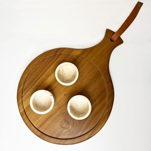 Tabla Manat con salseras (30 x 23 cm)