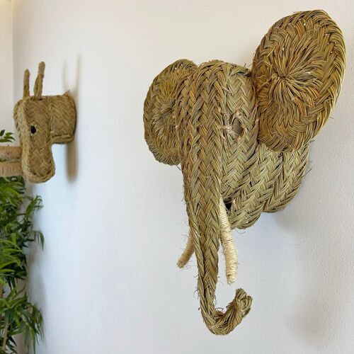 Cabeza de esparto Elefante (35 cm)
