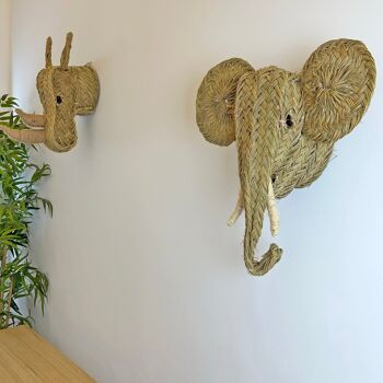 Tête d'éléphant en sparte (35 cm) 2