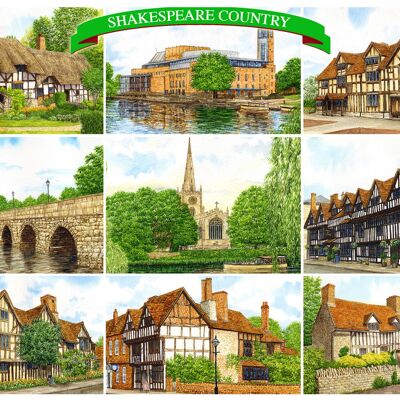 Postkarte: Shakespeare Country, Warwickshire.