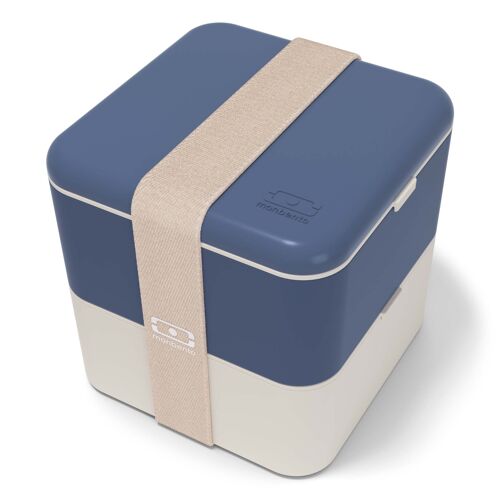 MB Square - Bleu Natural - Lunch box 2 compartiments - Made in France - 1,7L