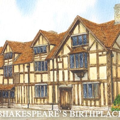 Imán de nevera, lugar de nacimiento de Shakespeare, Stratford upon Avon, Warwickshire.