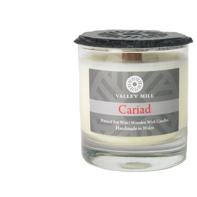 Wooden Wick Soy Wax Candle - Cariad