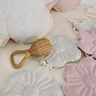 Linen bloom garland "Sandy rose bouquet"