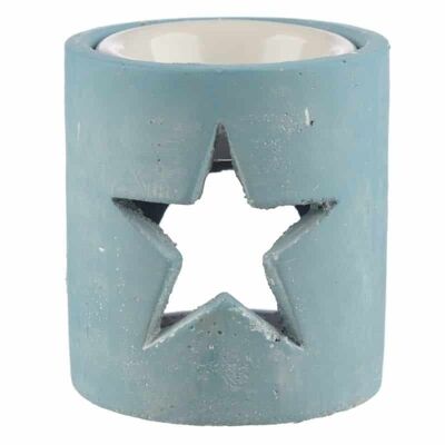 Wax Burner Blue Concrete Star