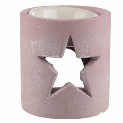 Wax Burner Pink Concrete Star