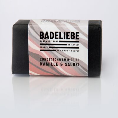BADELIEBE - hard soap tinder sponge with chamomile & sage