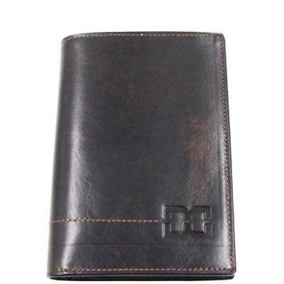 Burland - Aged cowhide leather 2-fold wallet