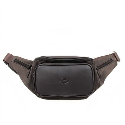 Palermo canvas - Leather-trimmed canvas belt bag