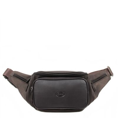 Palermo canvas - Leather-trimmed canvas belt bag