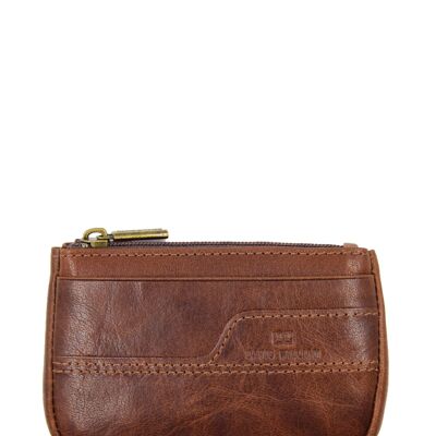 Tarvin - Aged cowhide leather coin purse
