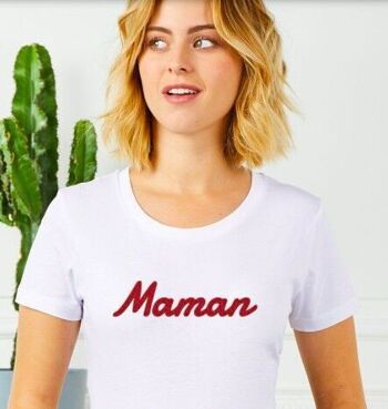 T-shirt femme Maman (effet velours)