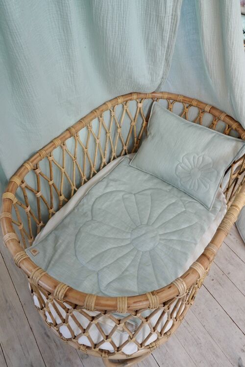 Linen bloom child cover set  "Mint"