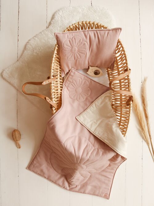 Linen bloom child cover set  "Powder pink"