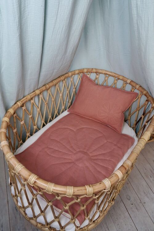 Linen bloom child cover set  "Coral pink"