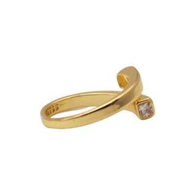 Kaskaden-Zirkonia-Ring – Gold