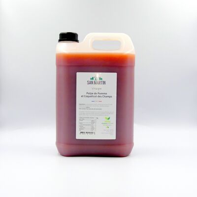 Vinaigre de Pulpe de Pomme et Coquelicot des Champs 5L