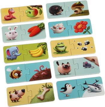 Puzzle Puzzlika - Que mangent les animaux - 10x 2 pièces 1