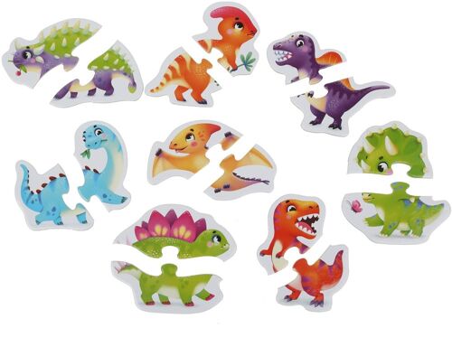 Puzzlika Puzzel Dinosaurus - 8 x 2 stukjes