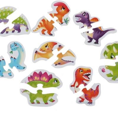 Puzzlika Puzzel Dinosaurus - 8 x 2 stukjes