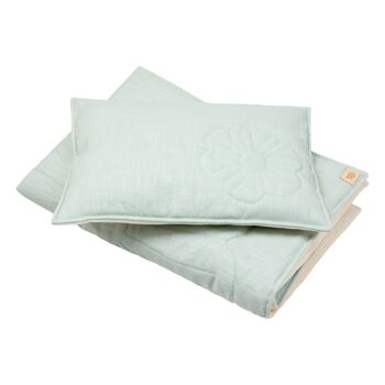 Ensemble de couverture enfant en lin bloom "Mint" Grand modèle 2