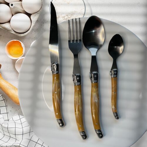 Memento™ Laguiole Mixed Cutlery Gift Set (4pcs) - Caramel