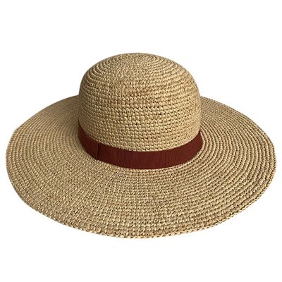 Antoine hat - Natural brick ribbon