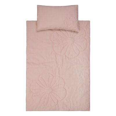 Conjunto de cobertor infantil Flor de lino "Rosa empolvado" Talla grande